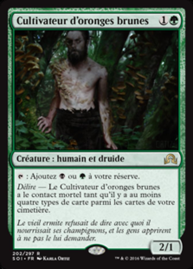 Cultivateur d'oronges brunes