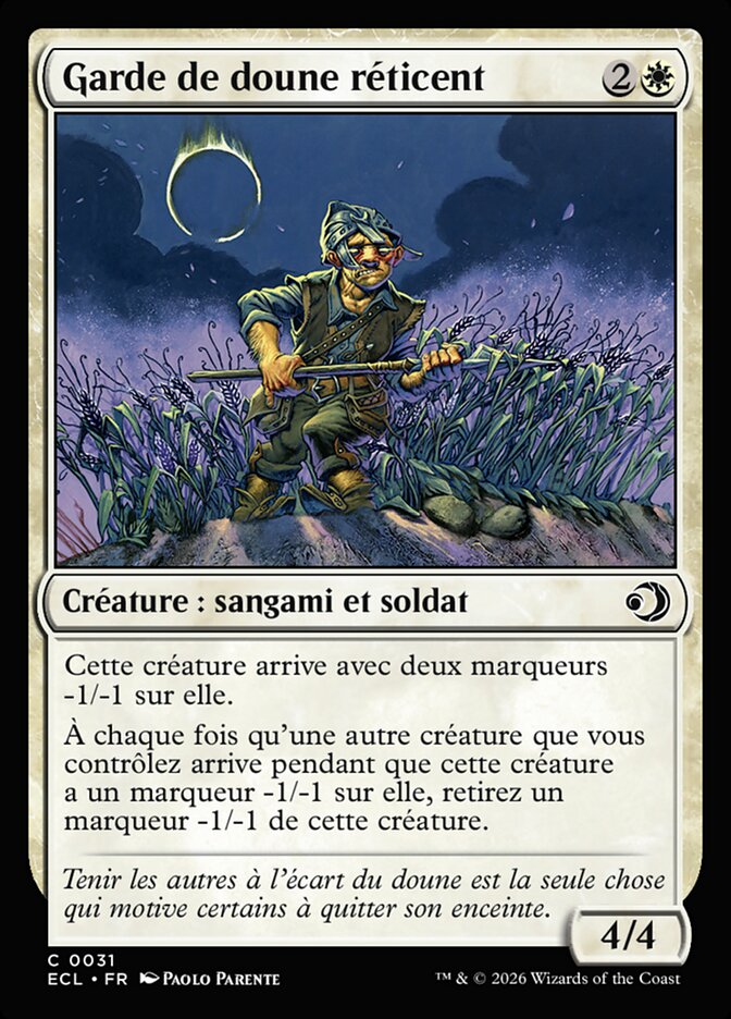 Garde de doune réticent