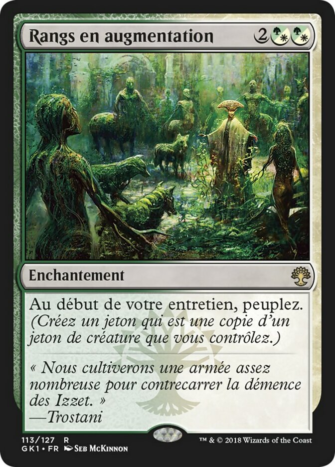 Rangs en augmentation