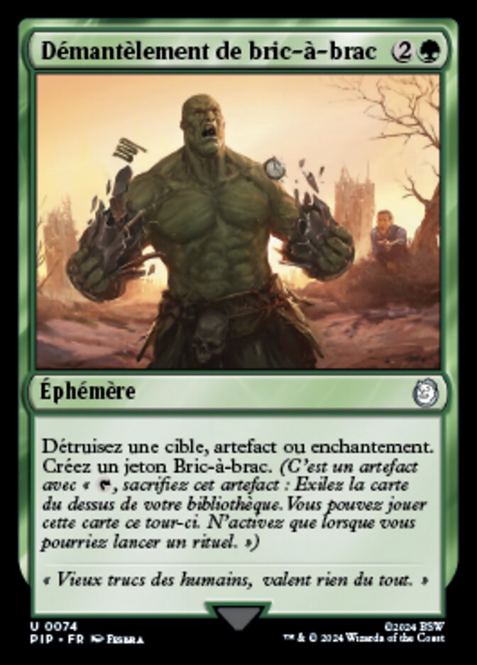 Démantèlement de bric-à-brac