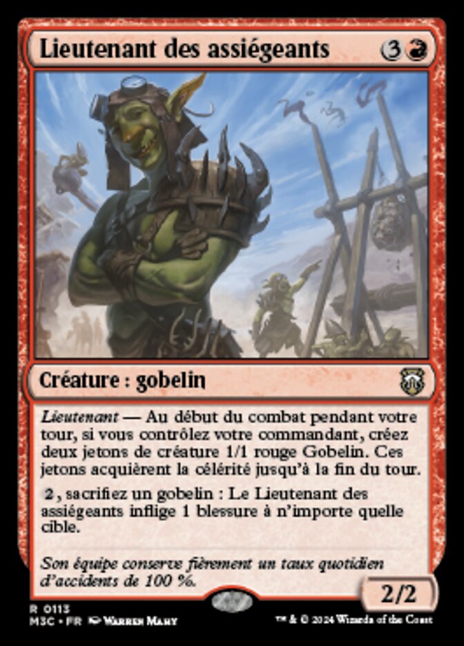 Lieutenant des assiégeants