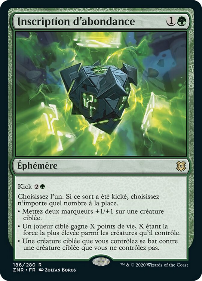 Inscription d'abondance