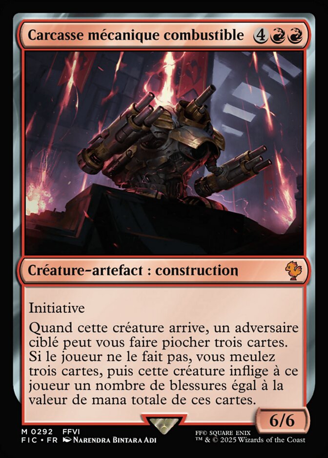 Carcasse mécanique combustible