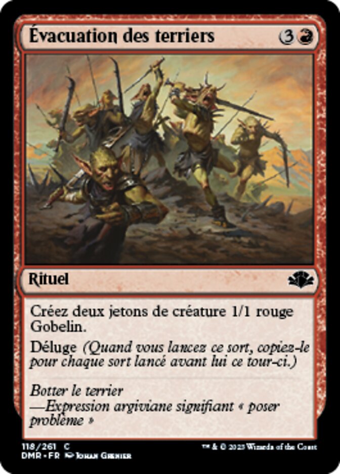 Évacuation des terriers