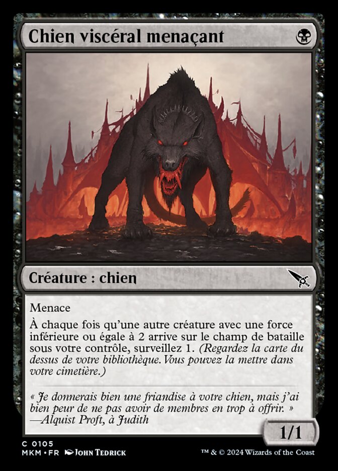 Chien viscéral menaçant