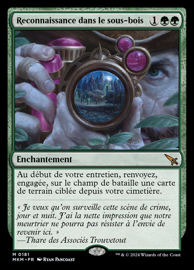 Reconnaissance dans le sous-bois