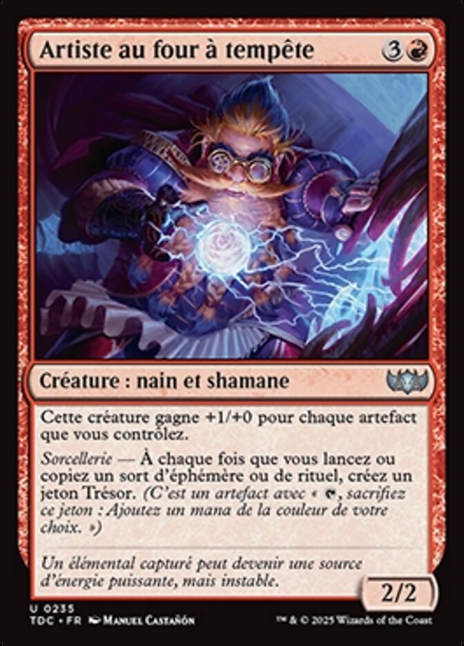 Artiste au four à tempête