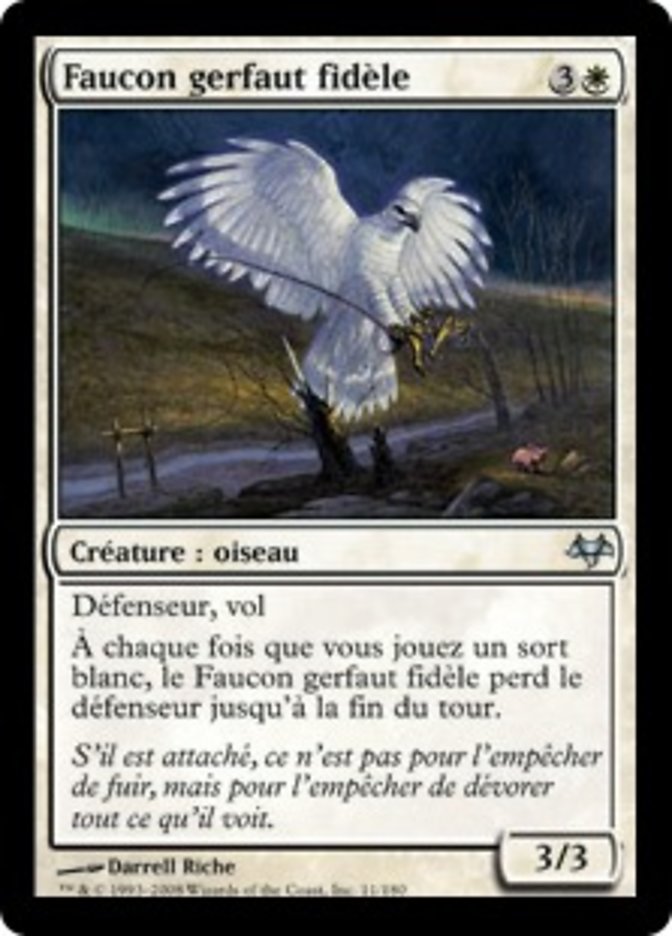 Faucon gerfaut fidèle